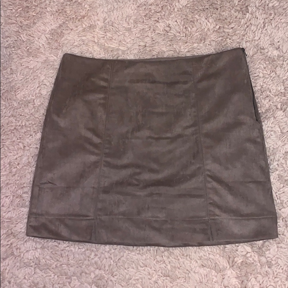 Suede mini skirt